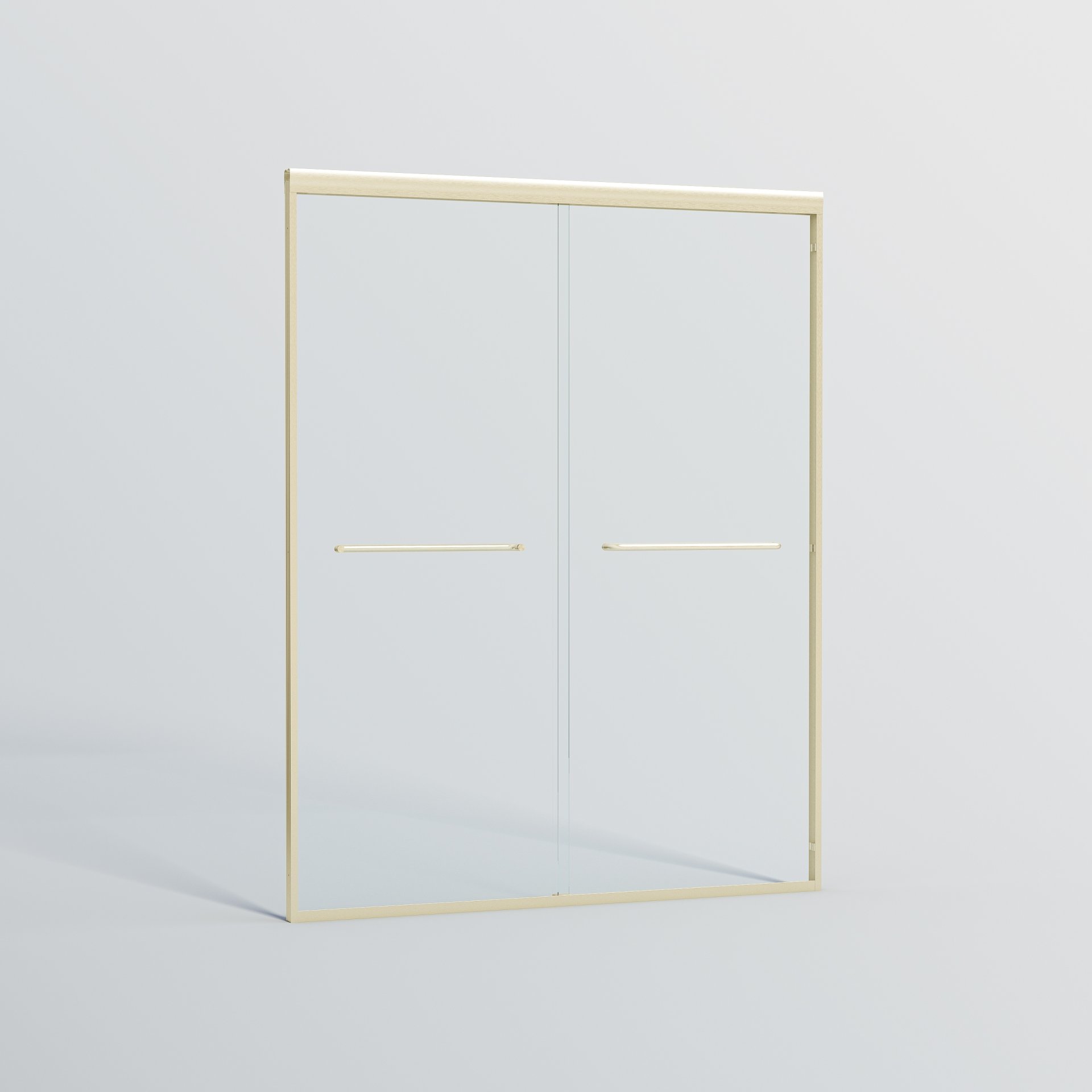 Double Sliding Shower Door, Semi Frameless Bypass Bathroom Sliding Door With 1 / 4" (6Mm) Tempered Glass For Walk In Shower - Brushed Gold - Image 11