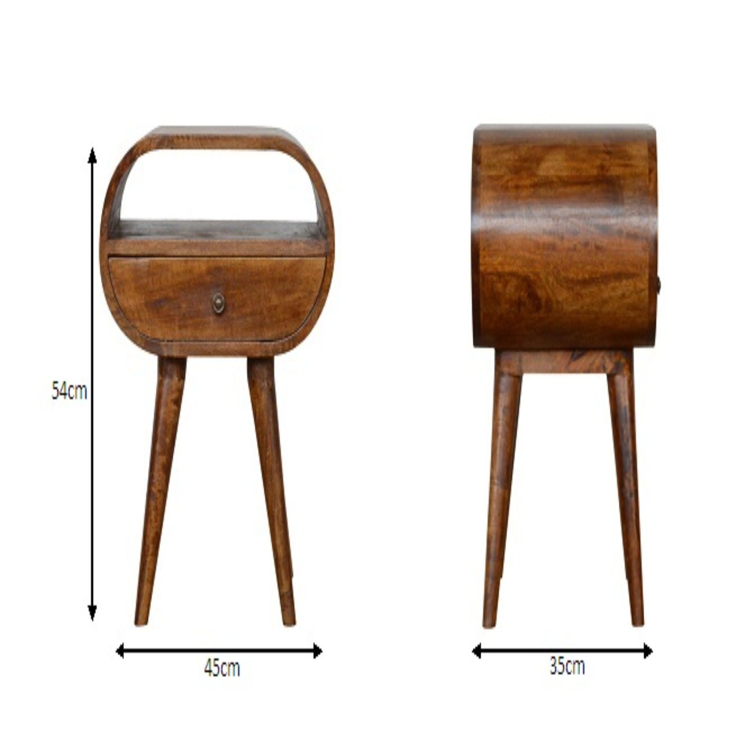 Circular Open Bedside Table - Chestnut - Image 14