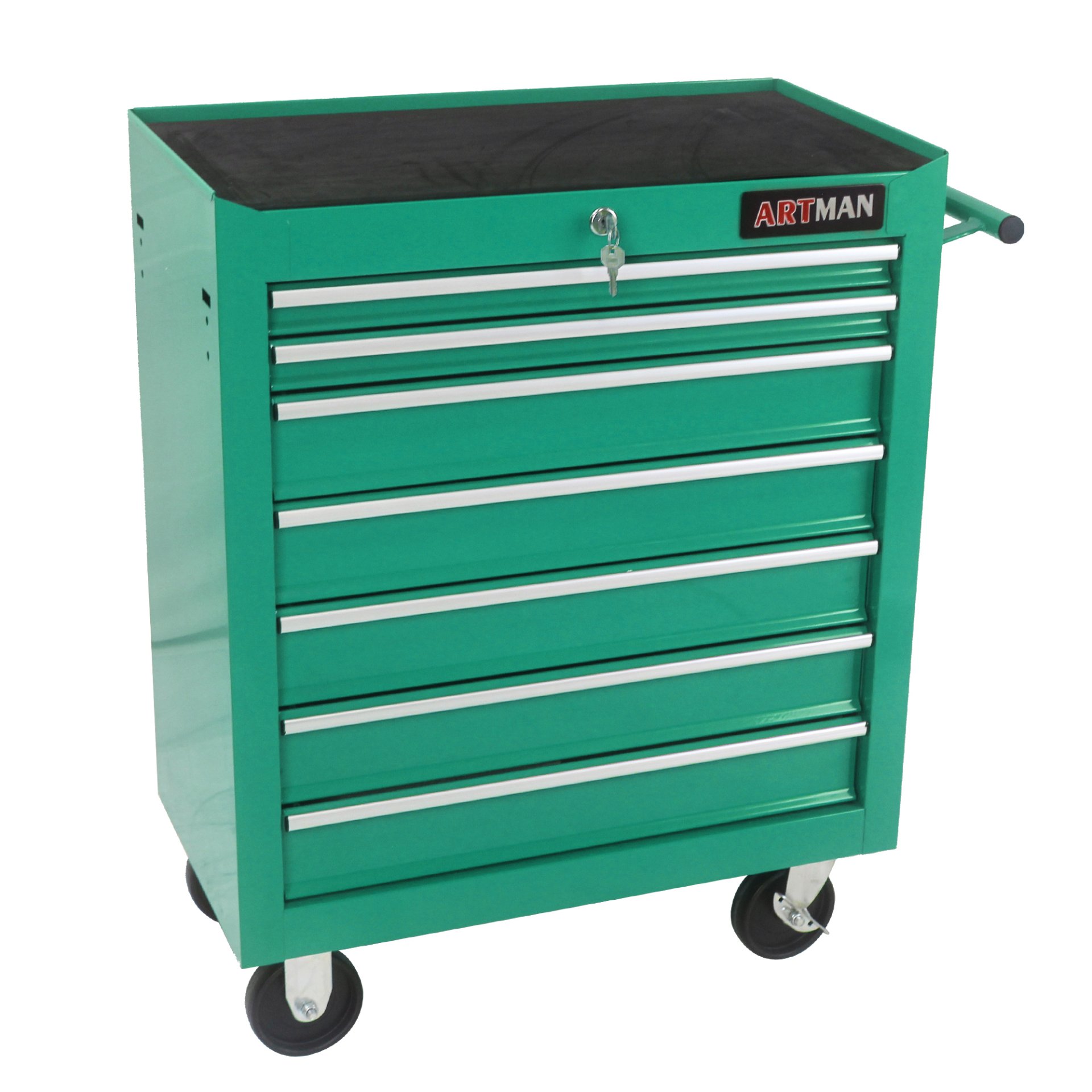 7 Drawers Multifunctional Tool Cart With Wheels - Green - Image 5