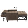 Loveseat Sofa Pull Out Sofa Bed Sleeper Sofa With A Reversible Backrest Cushion, Side Pockets, 2 USB Ports And A Phone Holder For Living Room - Brown - Image 22