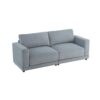 Modern Square Arm Sofa With Soft Velvet Upholstery, Deep Cushions, Sturdy Legs - Gray - Image 8