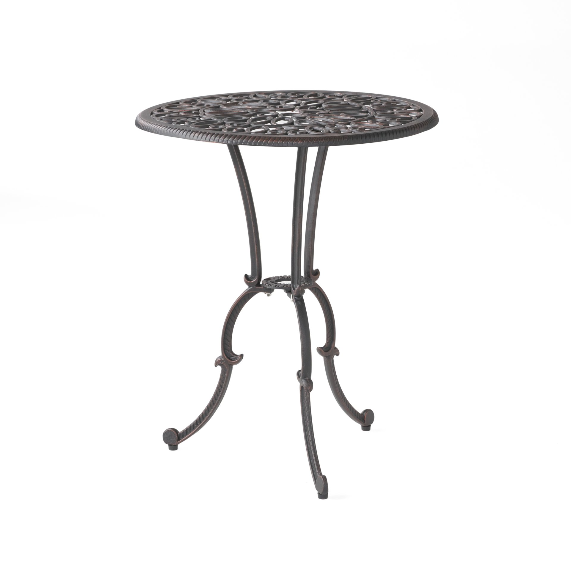 Charleston 3 Pieces Cast Bistro Set - Copper - Image 9