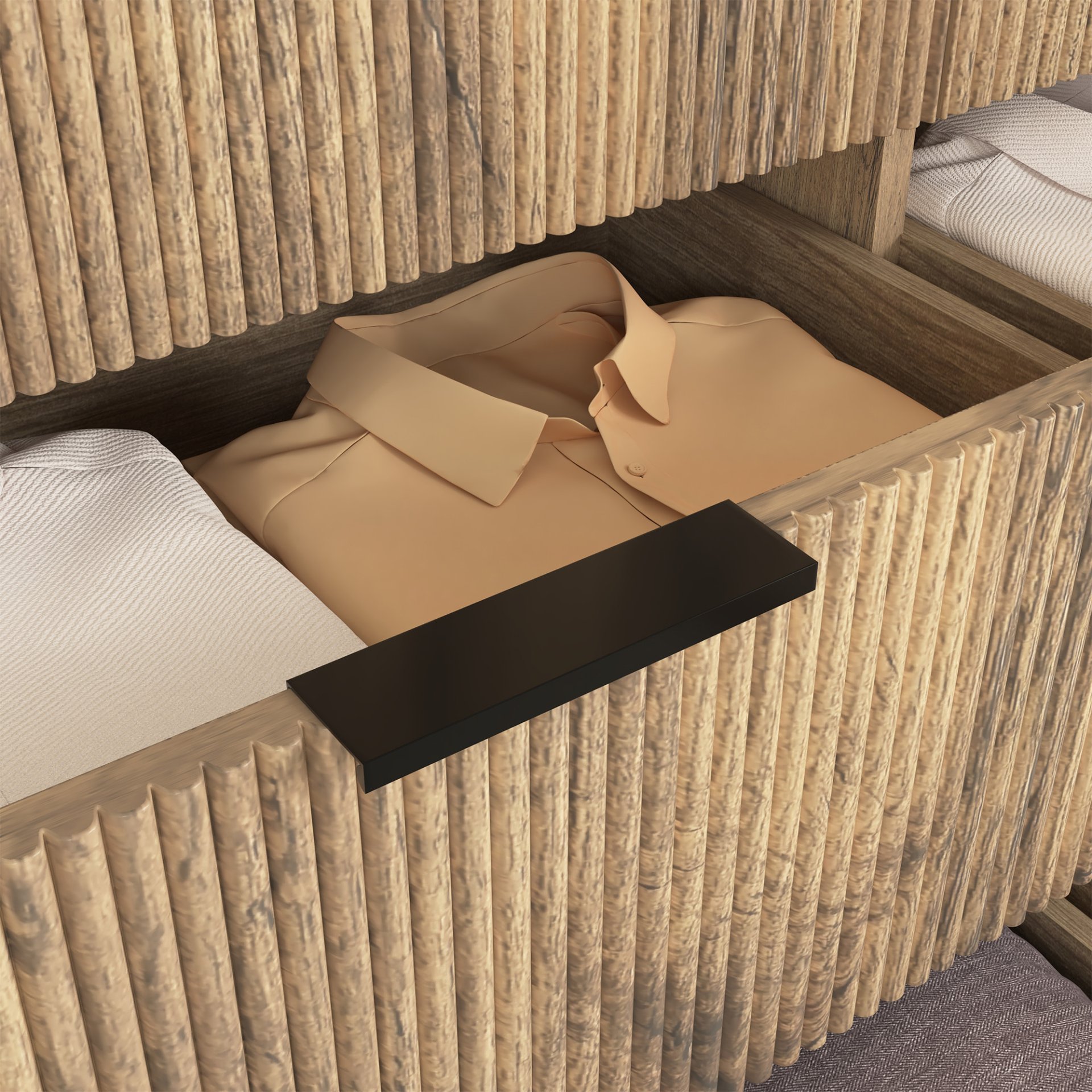 Modern 6 Drawer Cabinet With Metal Rounded Corners And Exquisite Handles Multi Functional Storage - Natural Wood - Image 12