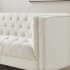 Evelyn - Mid-Century Modern Boucle Luxury Chesterfield Sofa - Ivory White / White - Image 5