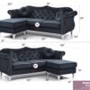 Hollywood - Sofa Chaise - Black - Image 4