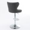 Swivel Barstools Adjusatble Seat Height From 25-33", Modern Upholstered Chrome Base Bar Stools With Backs Comfortable Tufted For Home Pub And Kitchen Island - Dark Gray - Image 6
