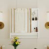 Bathroom Mirror Cabinet Wall Mounted, Medicine Cabinet, Over The Toilet Storage Cabinet With Shelves And Towel Rack - White - Image 5