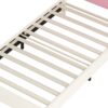 Twin Size Upholstered Princess Bed & Crown Headboard, Twin Size Platform Bed With Headboard And Footboard - White / Pink - Image 7