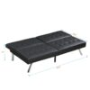 Contemporary Wood Frame Sofa Bed With Stainless Legs - Black - Image 16