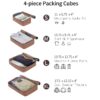 4 Piece Luggage Set Suitcase Set, Abs Hard Shell Lightweight Expandable Travel Luggage With 4 Packing Cubes, Tsa Lock, Spinner Wheels (16 / 20 / 24 / 28) - Brown - Image 7