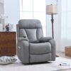 35.4" Electric Power Lift Recliner Chair, Fabric Recliner Chair, Home Theater Seating, Living Room Chair, Side Pocket, Remote Control - Light Gray - Image 4