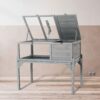 Tortoise Habitat Indoor & Outdoor Wooden Tortoise House With Detachable Legs Reptile Cage For Small Animals Non Leak Waterproof Tray - Gray - Image 2