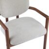 Dining Chairs (Set of 2) Upholstered Arm Chairs, Rubber Wood Accent Chairs Fabric Seating, 300 Lbs Weight Capacity - Beige - Image 16