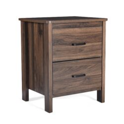 Titeca - Contemporary Wood 2 Drawer Nightstand - Brown
