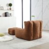 Modern Indoor Fluffy Bean Bag Chair With Memory Foam And Ottoman Super Soft Velvet - Brown - Image 6