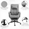 Vinsetto - Executive Linen-Feel Fabric Office Chair High Back Swivel Task Chair With Adjustable Height Upholstered Retractable Footrest, Headrest And Padded Armrest - Light Gray - Image 5