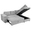 L Shaped Couch With Pull Out Bed And Storage Sectional Sleeper Sofa With Hidden Storage, Wide Armrest With Storage, For Living Room, Apartment, Bedroom, Office - Light Gray - Image 7