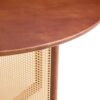 Retro Round Table With Imitation Rattan Rubber Wood - Walnut - Image 9