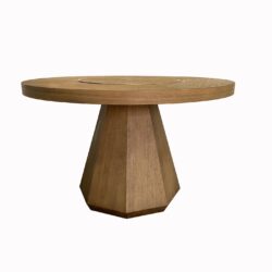 Round Dining Table With Lazy Susan - Latte
