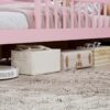 Twin Size Bed With Headboard Storage Rack, 2 Under Bed Drawers, 3 - Side Guardrails For Safety And Security - Pink - Image 22