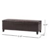 Elegant Storage Ottoman Bench With Birch Legs - Brown - Image 3