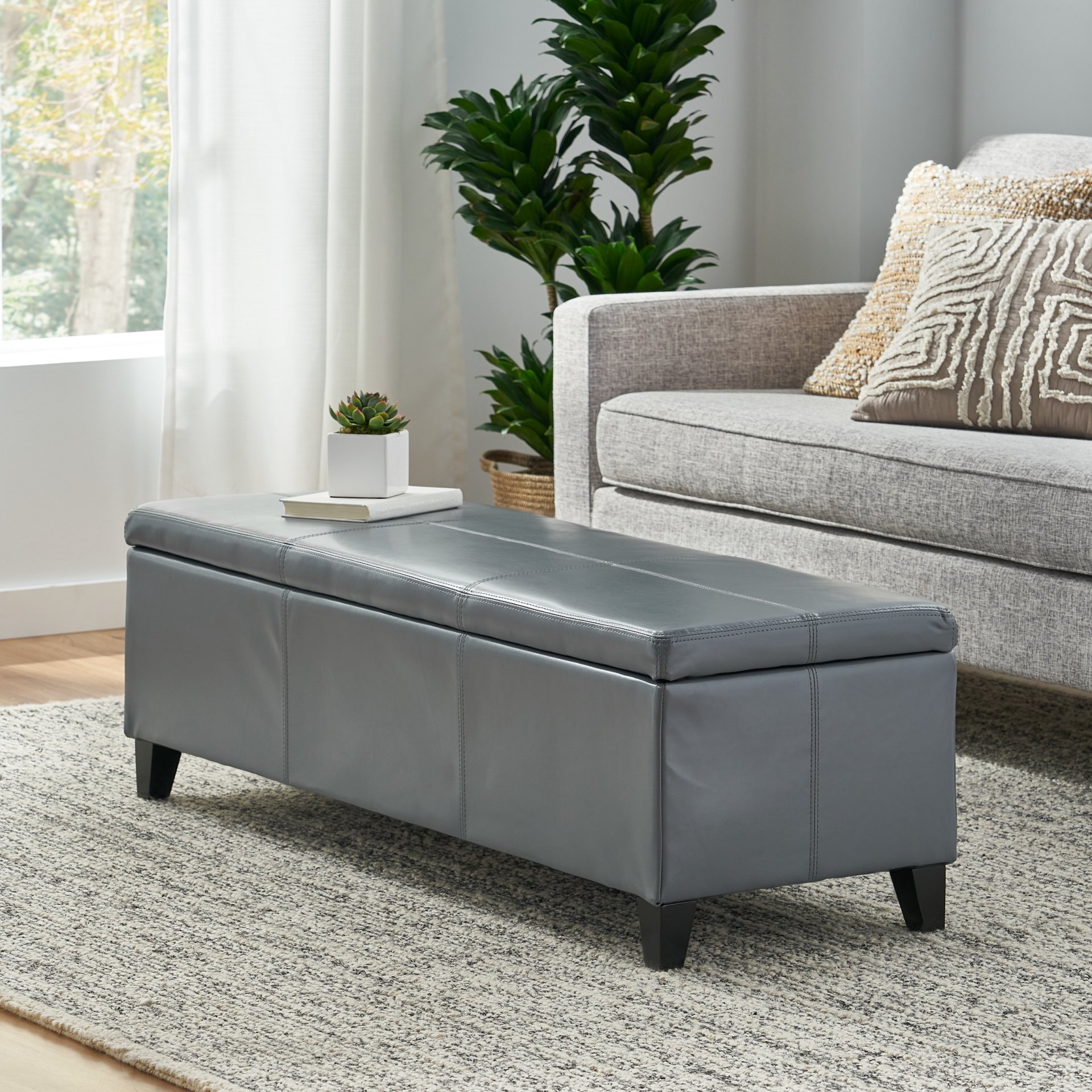 Glouster - Contemporary Storage Ottoman With Versatile Functionality - Gray - Image 6