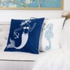 Liz Mermaid Pillow Cover With Matching Back And Hidden Zipper - Indigo - Image 8