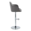 Boyne - Contemporary Adjustable Barstool With Swivel With Rounded T Footrest (Set of 2) - Chrome / Gray - Image 3