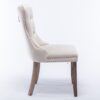 Nikki - Modern, High-End Tufted Solid Wood Contemporary Velvet Upholstered Dining Chair With Wood Legs Nailhead Trim (Set of 2) - Beige - Image 5
