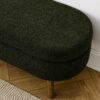 Elegant Ottoman Oval Storage Bench With Rubber Wood Legs Foam Upholstery - Green - Image 8