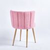 Modern Dining Chair (Set of 2) With Iron Tube Wood Color Legs, Shorthair Cushions And Comfortable Backrest, Suitable For Dining Room, Living Room, Cafe, Simple Structure - Light Pink - Image 9