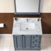 Sintered Stone Bathroom Vanity Top With Rectangular Undermount Ceramic Sink And Backsplash - Carrara White - Image 4