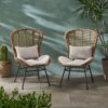 Calypso - Outdoor Chair With Water Resistance Cushion And Iron Frame - Beige - Image 4