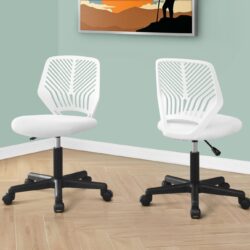 Office Chair, Adjustable Height, Swivel & Ergonomic, Contemporary And Modern - White
