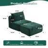 Compressed Sofa, Single Chaise Longue, Movable Ottoman For Living Room - Green - Image 3