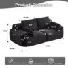 Compressed Sofa, 2 Seater Large Sectional Couches For Living Room - Black - Image 3