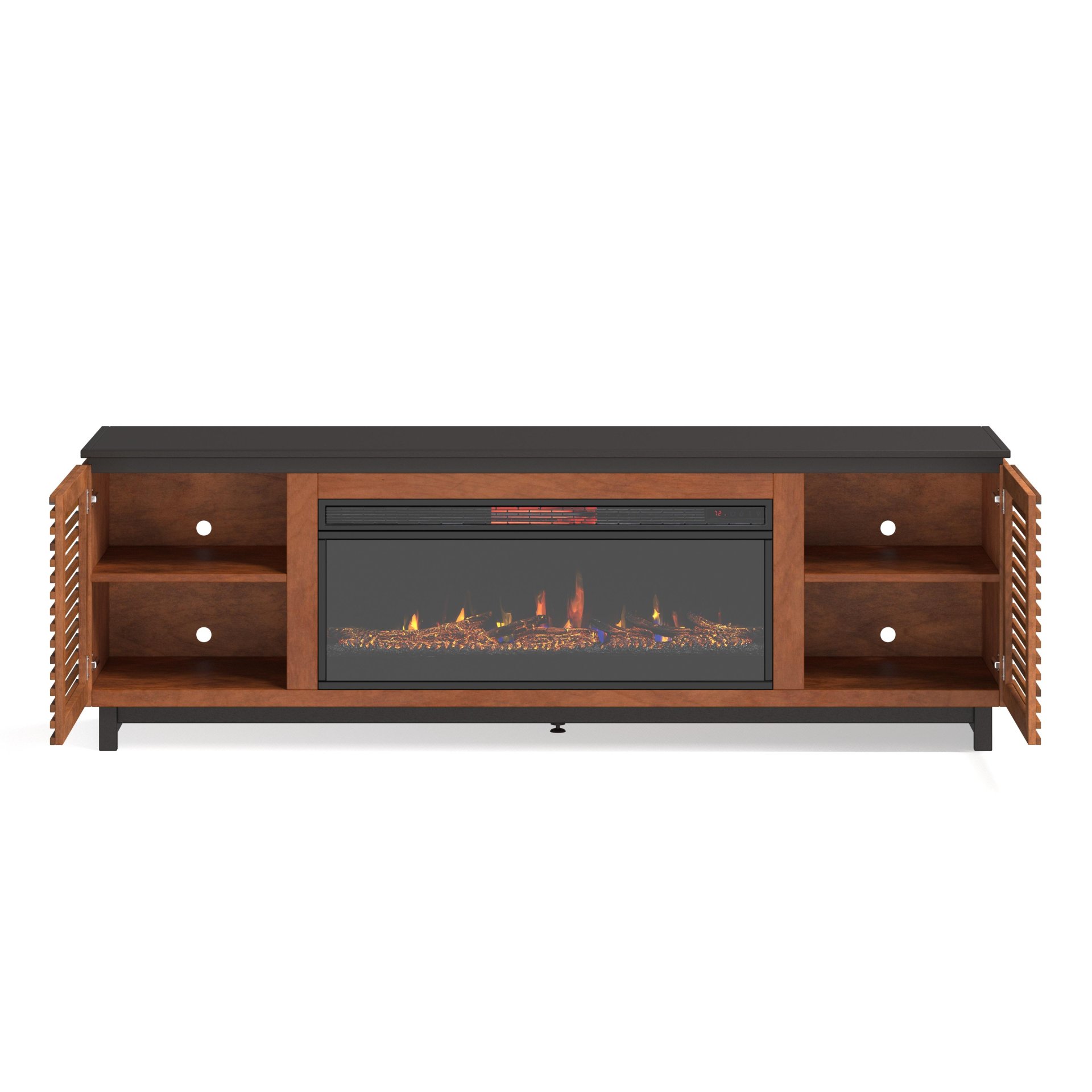 Graceland - Fireplace TV Stand Console For TVs Up To 100" - Black, Bourbon - Image 11