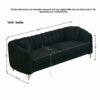 Oversized Sofa, 3 And 3 Seater, Tufted Couch For Living Room - Black - Image 3