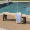 Outdoor Bench With Slat Panel Design And Frame - Natural / Gray - Image 9
