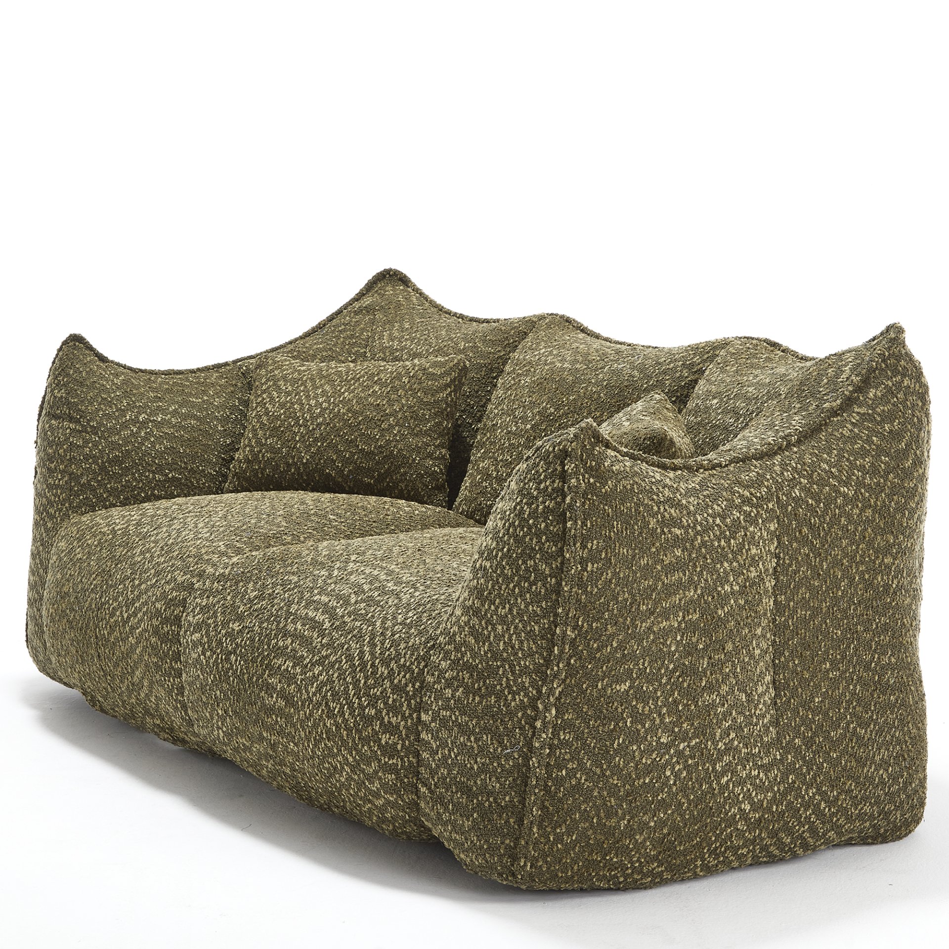 Comfortable Dual Beanbag Chair With High Resilience Foam Core For 2 People In - Olive Green - Image 16