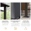 Outsunny - 10' x 10' Soft Top Patio Gazebo Outdoor Canopy With Unique Geometric Design Roof, All-Weather Steel Frame - Gray - Image 6