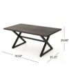 Rolando - Outdoor Aluminum Dining Table With Steel Frame - Brown / Black - Image 3