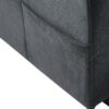 Upholstered L Shaped Sectional Sofa With Storage, Movable Ottoman, And 6 Throw Pillows - Black - Image 22