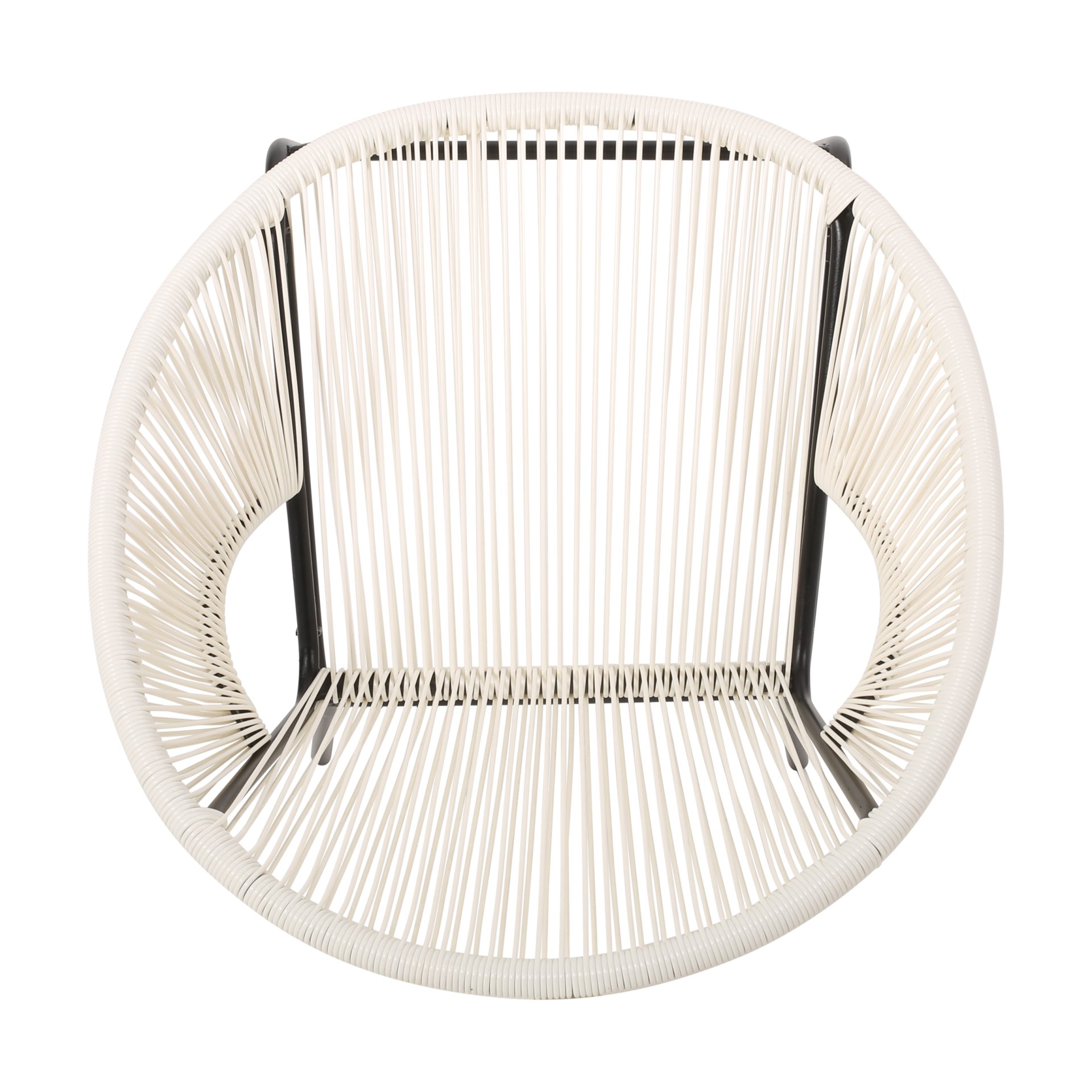 Nusa - Modern Outdoor Chair Set With Polyethylene Rattan And Iron Frame - White - Image 10