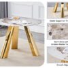 Stainless Steel Pattern Burning Stone Round Table Suitable For 2, 4 Or 6 People - Gold / White - Image 16