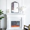Classic Design Mirror With And Baroque Inspired Frame For Bathroom, Entryway Console Lean Against Wall - Black - Image 2