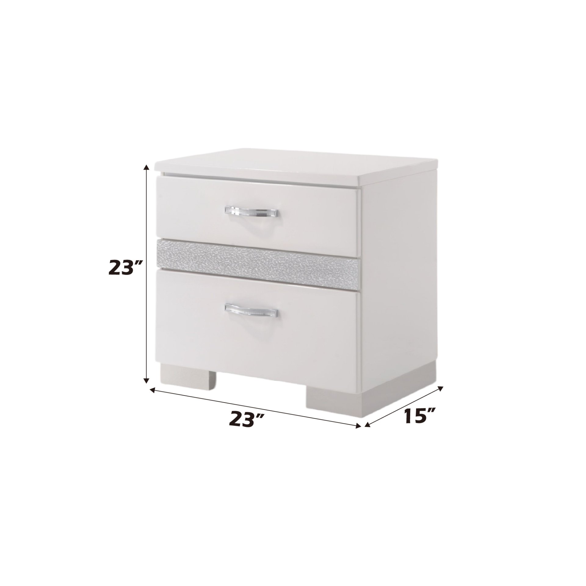 Naima II - High Gloss Nightstand - White - Image 4
