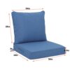 Outdoor Deep Seat Cushion Set Waterproof Fade Resistant Patio Furniture Cushions, Removable Covers, Adjustable Straps & Handles - Navy Blue - Image 3