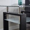 Clear Glass Top Side Table, End Table, Modern Design For Home - Black - Image 6