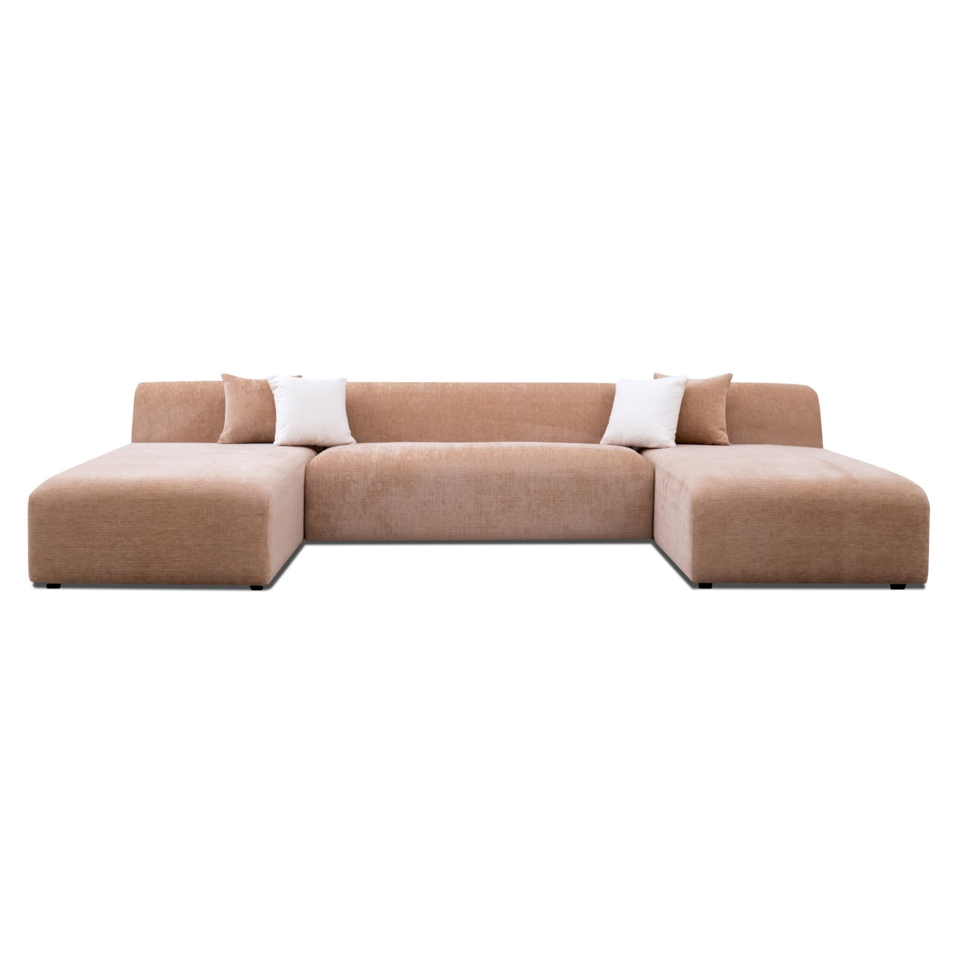Audrey - U Shape Corner Sofa - Peach - Image 2